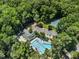 Aerial view of the neighborhood pool and recreation area at 3811 Cottonwood Dr, Durham, NC 27705