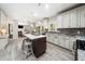 Modern kitchen with a central island, stylish backsplash, and stainless steel appliances at 3811 Cottonwood Dr, Durham, NC 27705