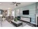 Comfortable living area with modern furniture, stylish accents, and an open layout at 414 Grange Farm Pl, Raleigh, NC 27603