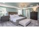 Inviting main bedroom featuring a king bed, a seating area, and plenty of natural light at 414 Grange Farm Pl, Raleigh, NC 27603
