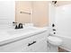 Bathroom with quartz countertops and updated fixtures at 414 S Center St, Princeton, NC 27569