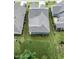 Aerial view of the property showcasing the spacious backyard and proximity to neighboring homes at 440 Bramble Ln, Clayton, NC 27527