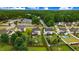 Aerial view of residential properties featuring manicured lawns and backyard spaces in a serene neighborhood setting at 52 Summit Overlook Dr, Clayton, NC 27527