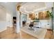Bright home office with hardwood floors, modern lighting, and a built-in aquarium at 52 Summit Overlook Dr, Clayton, NC 27527