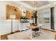 Stylish home office with modern lighting, a built-in aquarium, and neutral decor at 52 Summit Overlook Dr, Clayton, NC 27527