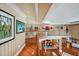 Elegant foyer overlooks living and dining areas with hardwood floors and stylish decor at 84307 Winslow, Chapel Hill, NC 27517