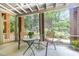 Screened porch features brick pillars and an outdoor seating area at 1414 Park Dr, Raleigh, NC 27605
