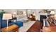 Cozy living room featuring hardwood floors, a fireplace, and comfortable seating arrangements at 1924 Rustica Dr, Durham, NC 27713