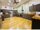 Spacious kitchen with stainless steel appliances, ample cabinetry, and wood countertops at 275 Gholson Ave, Henderson, NC 27536