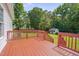 View of the stained deck and shed in the backyard at 300 Williamston Ridge Dr, Youngsville, NC 27596