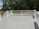 Spacious back deck offering a private outdoor retreat with a painted gray floor and a white railing at 3045 Creek Moss Ave, Wake Forest, NC 27587