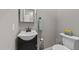 Powder room with modern fixtures and stylish decor at 3113 Golden Nugget Dr, Clayton, NC 27520