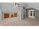 Bright, carpeted bonus room features recessed lighting, painted walls and multiple entrances at 3113 Golden Nugget Dr, Clayton, NC 27520