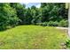 Expansive backyard featuring a lush lawn and mature trees for privacy at 3445 Dutchman Rd, Raleigh, NC 27610