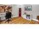 Well-lit office featuring hardwood floors, a desk, and stylish decor at 3604 Thorndike Dr, Wake Forest, NC 27587