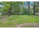 Expansive yard with mature trees providing shade and privacy around the property at 658 Love Grove Church Rd, Sanford, NC 27332