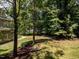 Green backyard with trees at 709 Skymont Dr, Holly Springs, NC 27540