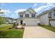 Two-story home featuring a two-car garage, landscaped yard, and welcoming front entrance at 80 Nailsworth St, Angier, NC 27501
