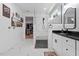Primary bathroom suite with glass shower and dual vanity at 88 Priscilla Ln, Fuquay Varina, NC 27526