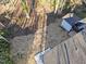 Aerial view of the backyard showing the shed and deck features at 947 Manchester Dr, Cary, NC 27511