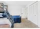 Bedroom with bunkbeds, twin bed, carpet flooring and a wardrobe closet at 947 Manchester Dr, Cary, NC 27511
