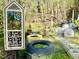 Lush garden featuring various plants, tires used as planters, and a sign, 'To Plant a Garden is to Believe in Tomorrow' at 1500 River Mill Dr # 310, Wake Forest, NC 27587