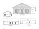 Architectural elevation showing the exterior design with siding and roof lines at 221 E Jackson St, Coats, NC 27521