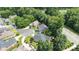 An aerial view showcasing a neighborhood with tree-lined streets and well-maintained lawns at 2333 Grey Gables Dr, Burlington, NC 27215