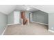 A spacious carpeted bedroom with a view to the hall and a closet in the same room at 2333 Grey Gables Dr, Burlington, NC 27215