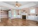 Spacious living room with hardwood floors and views to the entryway at 2333 Grey Gables Dr, Burlington, NC 27215