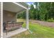 Inviting covered patio with view of a well-maintained lawn and landscaping at 2730 Spring Valley Dr, Creedmoor, NC 27522
