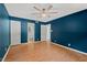 Bedroom with a ceiling fan and ensuite bathroom at 3086 Colony Rd # C, Durham, NC 27705