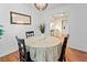 Cozy dining area with a round table and view into the kitchen at 3086 Colony Rd # C, Durham, NC 27705