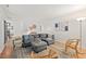 Spacious living room features a grey sofa, area rug, and modern decor at 3086 Colony Rd # C, Durham, NC 27705
