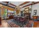 Spacious dining room with coffered ceiling and large chandelier at 309 W Divine St, Dunn, NC 28334