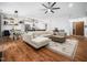 Bright and airy living room featuring an open-concept design with modern furnishings at 3400 Appling Way, Durham, NC 27703