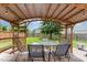 Backyard patio and pergola perfect for outdoor dining and entertaining at 4712 Rockport Dr, Durham, NC 27703