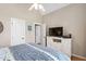 Bedroom featuring a TV on a stand, neutral walls, and wood floors at 6708 Wavcott Dr, Fuquay Varina, NC 27526