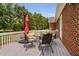 Relax on the deck with outdoor seating, views of the lake, and access to the home's exterior at 6708 Wavcott Dr, Fuquay Varina, NC 27526