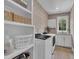 Well-organized laundry room with modern appliances, storage shelves, and a functional workspace at 800 Wilcox St, Raleigh, NC 27607