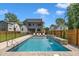 Backyard with a private pool and landscaped surroundings, perfect for relaxation and outdoor entertainment at 800 Wilcox St, Raleigh, NC 27607