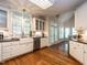 Kitchen featuring bright white cabinets, stainless appliances, and a farmhouse sink at 820 Parkridge Dr, Clayton, NC 27527
