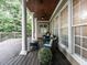 Covered patio with pillars, a ceiling fan, and outdoor seating at 820 Parkridge Dr, Clayton, NC 27527