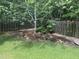 Private backyard featuring lush lawn, a fence, and landscaping, perfect for outdoor enjoyment at 916 Woodside Park Ln, Durham, NC 27704