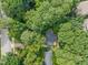 An aerial view shows a home with mature trees, a driveway, and neighboring houses at 926 Wimbleton Dr, Raleigh, NC 27609