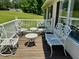 Charming front porch with stylish outdoor seating, a welcoming space for relaxing and entertaining at 94 S Waters Edge Ln, Henderson, NC 27537