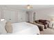 This bedroom features neutral paint, plush carpet, ample closet space and plenty of natural light at 9940 Koupela Dr, Raleigh, NC 27614