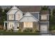 A beautiful two-story home with a mix of stone and siding, plus a well-maintained lawn and landscaping at Tbd Lot 11 Montgomery Estates Rd, Hillsborough, NC 27278