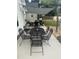 Backyard features a patio dining area with wrought iron chairs and table at 10 Oxford Dr, Angier, NC 27501