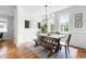 Charming dining area with wood table, bench seating, and decorative wainscoting at 100 Fountain Springs Rd, Holly Springs, NC 27540